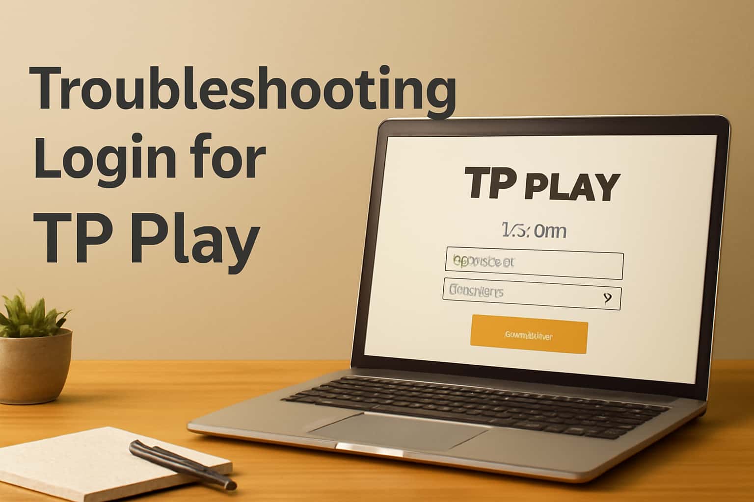 An informative scene depicting troubleshooting login issues for TP Play.