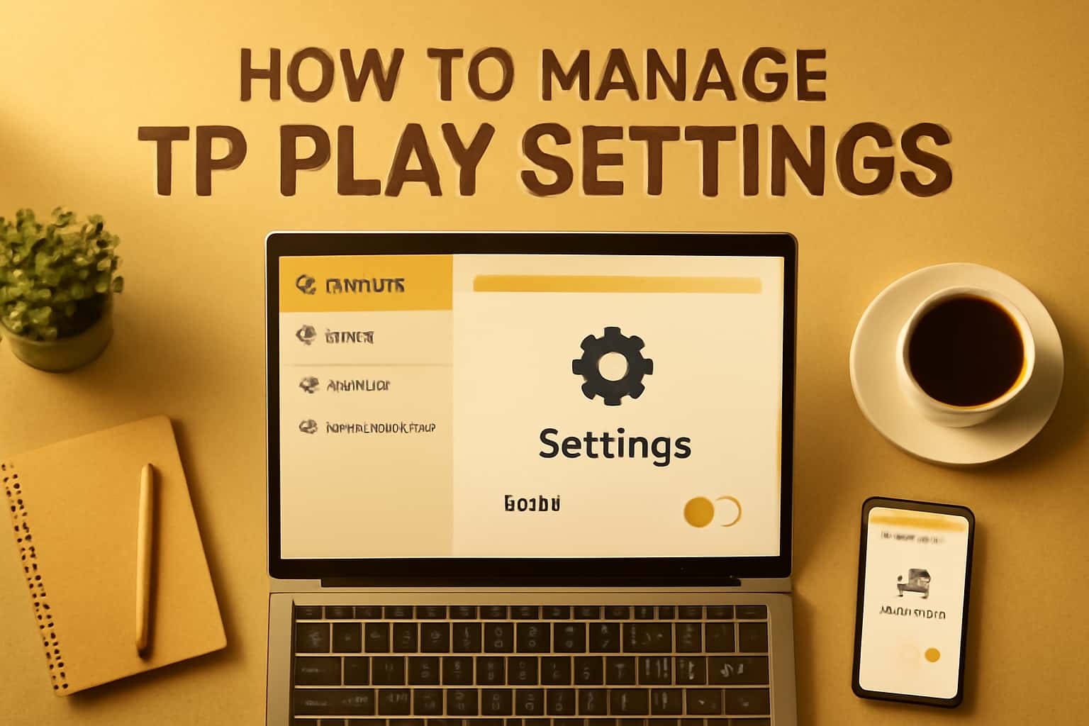 A visual representation of managing settings in TP Play interface.