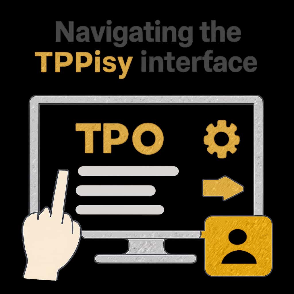 An educational diagram illustrating key points of navigating the TP Play interface.