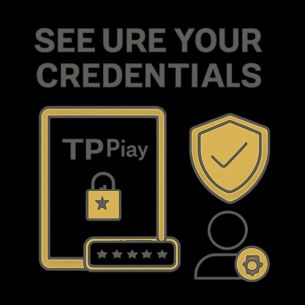 An educational diagram explaining security measures for TP Play accounts.