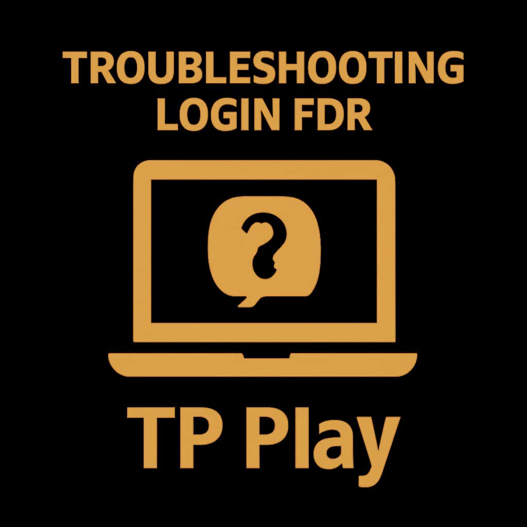 A badge representing troubleshooting login for TP Play.